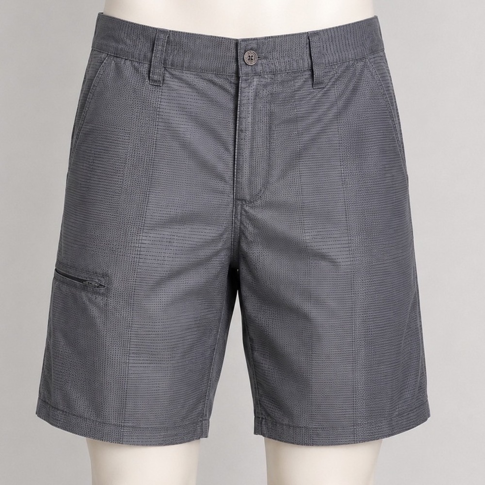Airwalk Mens Gray‎ Grid Pattern Cargo Shorts Size 34 Flat Front Casual Outdoor